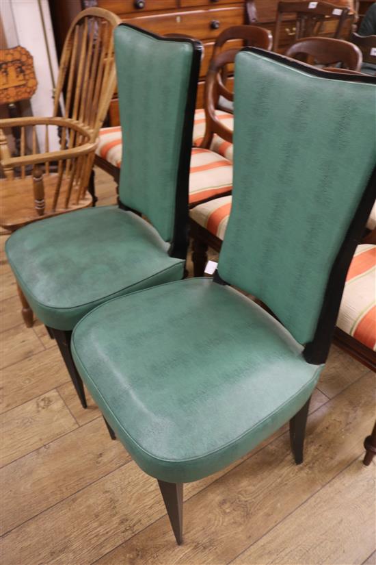 A pair of Gio Ponti style chagrin (shagreen) Italian chairs